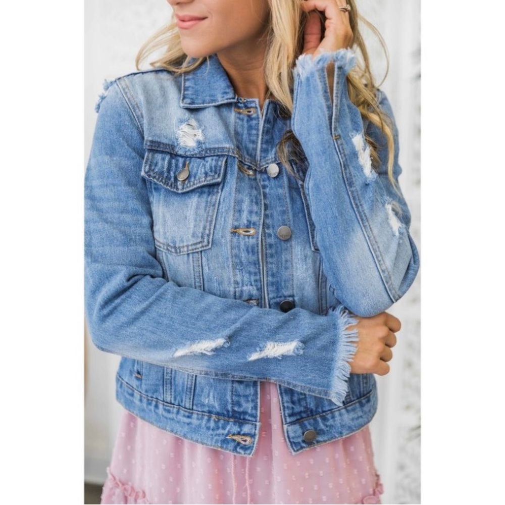 Nature Denim Distressed Jacket